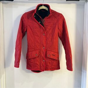 Barbour Vibrant Red Quilted Utility Jacket